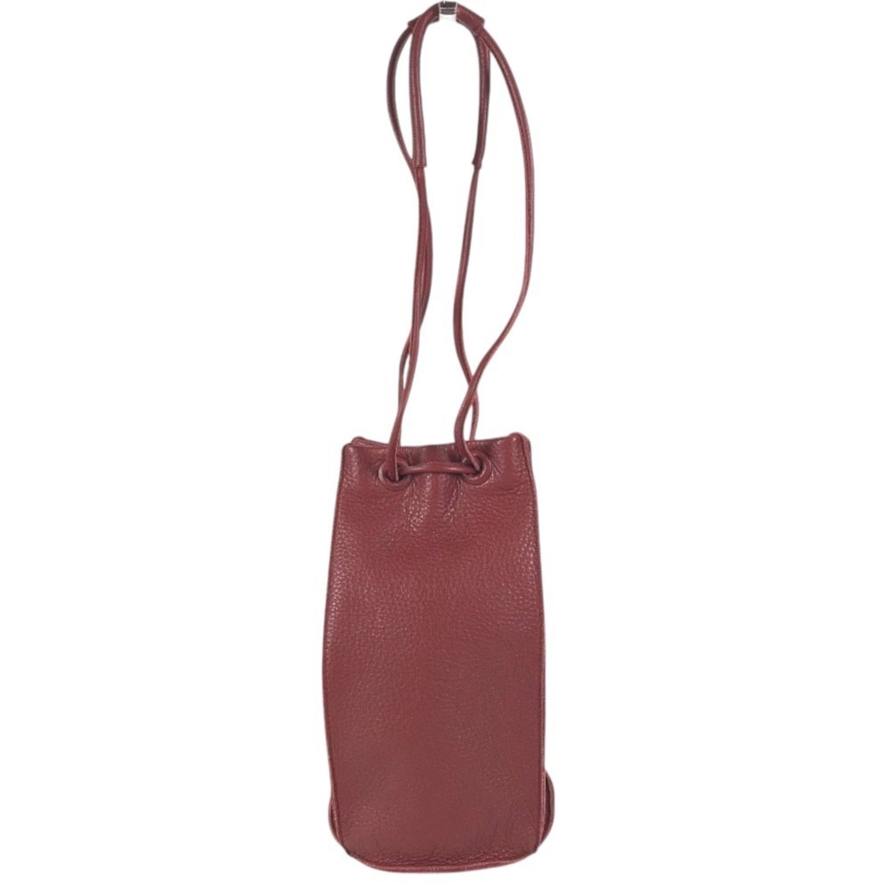 BOTTEGA VENETA Bottle Bag Wine Handbag Leather Men's Women's Red